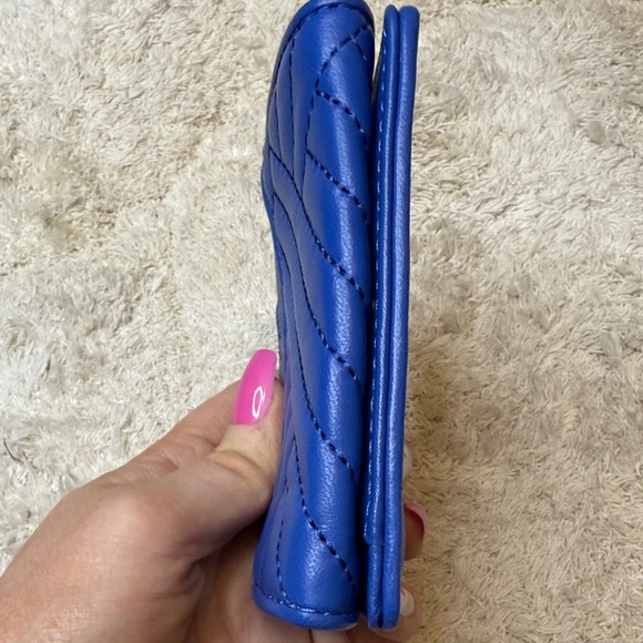 NWT Tory Burch Alexa Foldable Blue Quilted Wallet Royal Blue - Picture 7 of 12